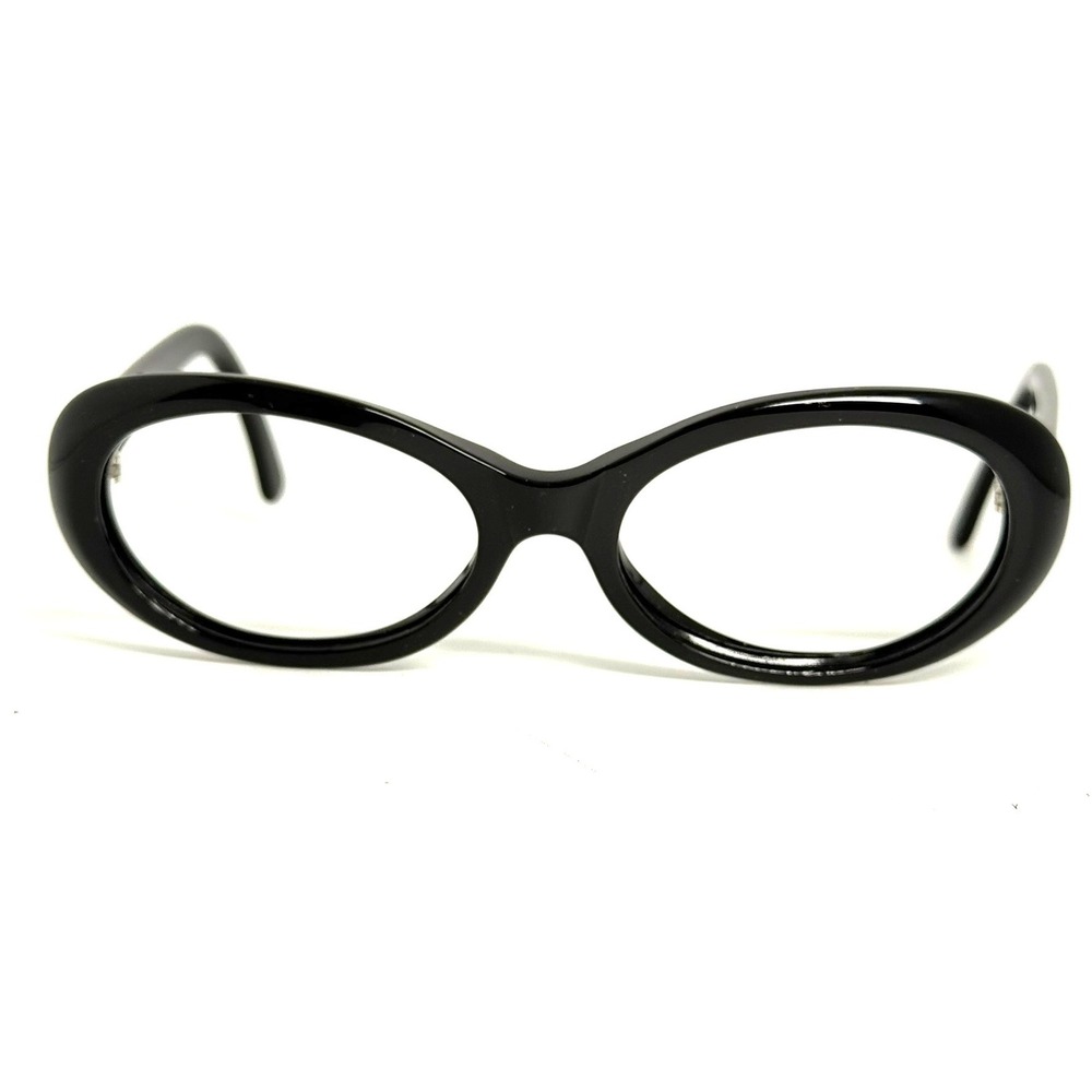 Calvin Klein 736S 090 Black Oval Cat Eye Eyeglass Frames Made in Italy 140mm